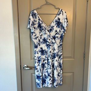 Floral Faux Wrap Dress